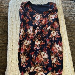 Lulu’s Dress Large L Navy Floral